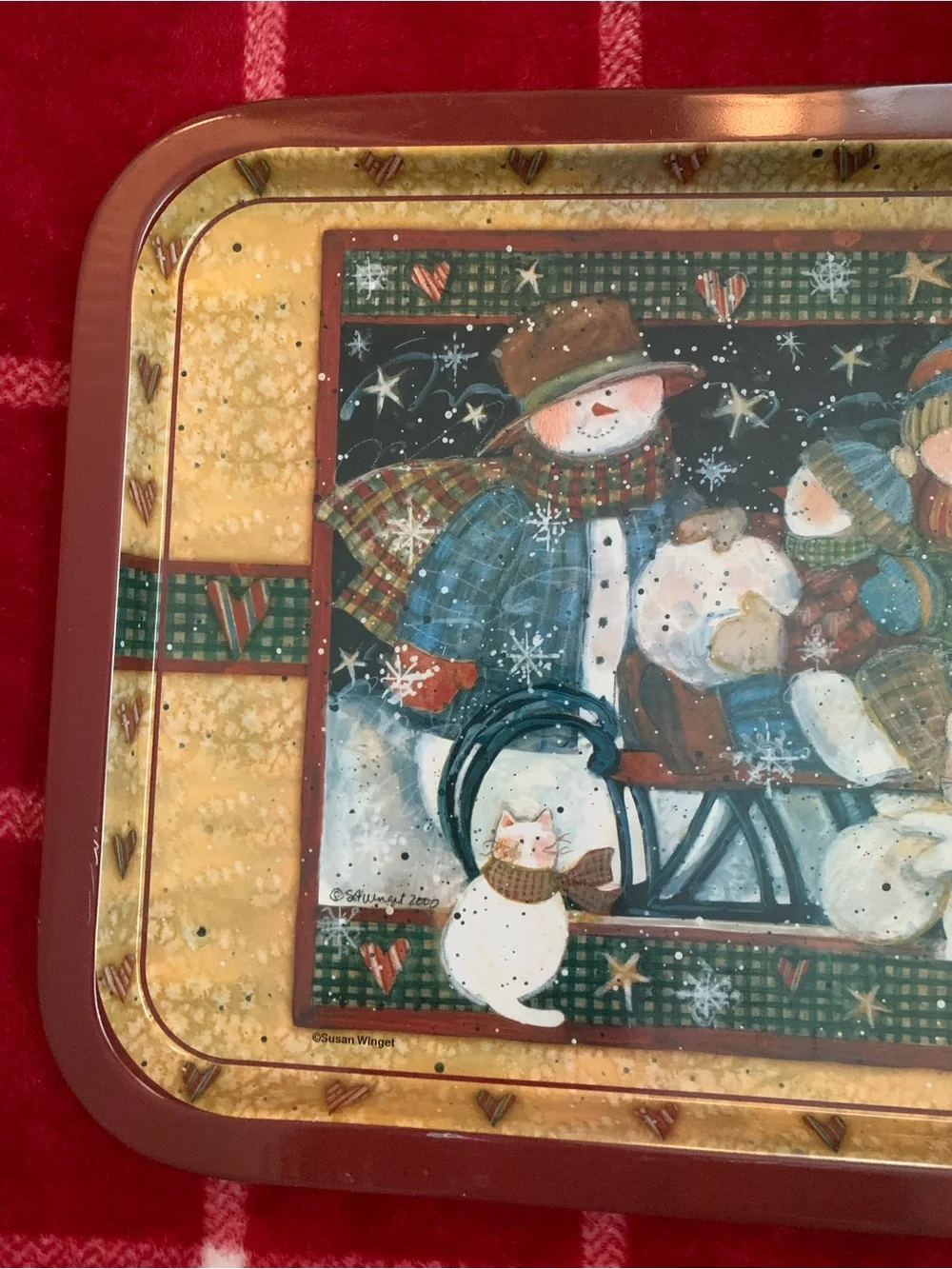 Vintage Susan Winget Collectibles Metal Rectangular Tray